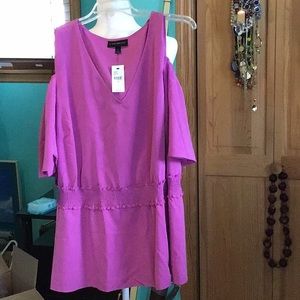 Lane Bryant purple cold-shouldered blouse